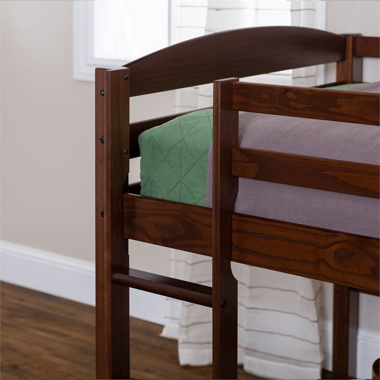 Pemberly Row Transitional Solid Wood Twin Low Loft Bed in Walnut Brown - image 5 of 10