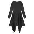 thumbnail image 6 of Alvivi Women's Long Sleeve Asymmetrical Praise Dance Dress Metallic Church Worship Lyrical Dancewear Black XL, 6 of 7