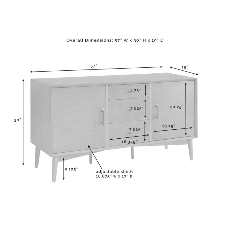Crosley Furniture Landon Sideboard In White 57 X 19 30 Com Crosley Furniture Landon Sideboard In, Crosley Furniture Landon Mid Century Modern Bar Cabinet