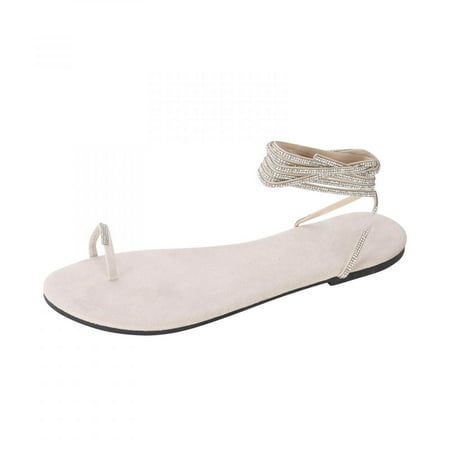 

Homedles Sandals Women- Flat Beach Casual Closed Toe Comfortable Gift for women Gladiator Sandals Beige