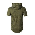 thumbnail image 4 of HAPIMO Loose Hoodie Pullover for Men Holiday Fashion Tees Solid Color Teens Tops Short Sleeve Crew Neck Summer Activewear Casual Workout Army Green L, 4 of 4