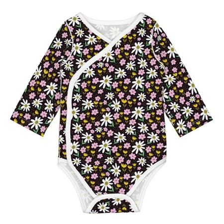 

Matuu Daisies Flowers for Baby Long-Sleeve Bodysuit Soft Cotton Comfortable and Breathable Perfect for Newborns and Infants