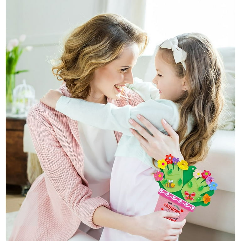 WaaHome Mother's Day Handprint Craft DIY Mother's Day Flower Pot