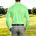 thumbnail image 5 of Yungyresw Polo Shirts for Men Solid Color Loose Fit TShirts Breathable Fabric Long Sleeve Polo for Spring Wear, 5 of 6