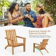 thumbnail image 6 of Patiojoy 2PCS Wooden Adirondack Chair W/Ergonomic Design Outdoor Lounge Armchair Acacia Wood chair for Yard&Patio Natural Color, 6 of 8