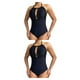thumbnail image 3 of Advancent Traje de baño sexy de una pieza Traje de baño elástico de color sólido Traje de baño de encaje plisado Halter Traje de baño S 2piezas, 3 of 6
