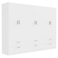 thumbnail image 3 of Madesa 6 Doors 6 Drawers Storage Cabinet Wardrobe with Shelves and Hanging Space 94"L Wooden Armoire Closet Organization Unit for Bedroom and Office - White, 3 of 11