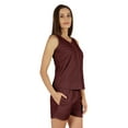 thumbnail image 2 of Bimba Solid 2 Pcs Nightwear Set For Womens Casual Sleeveless Loungewear Shirt & Short Sleepwear, 2 of 7