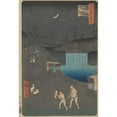 thumbnail image 2 of Andō Hiroshige 14x18 Black Ornate Wood Framed Double Matted Museum Art Print Titled - Tora-No-Mon-Gai; Aoi Hill, Outside the Tiger Gate (Tora-No-Mon) (Aoizaka) (1857), 2 of 5