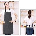 thumbnail image 5 of Stripe Bib Apron for Men Women Oil-proof Anti-foulings Lace-up Bib for Home Kitchen, 5 of 5