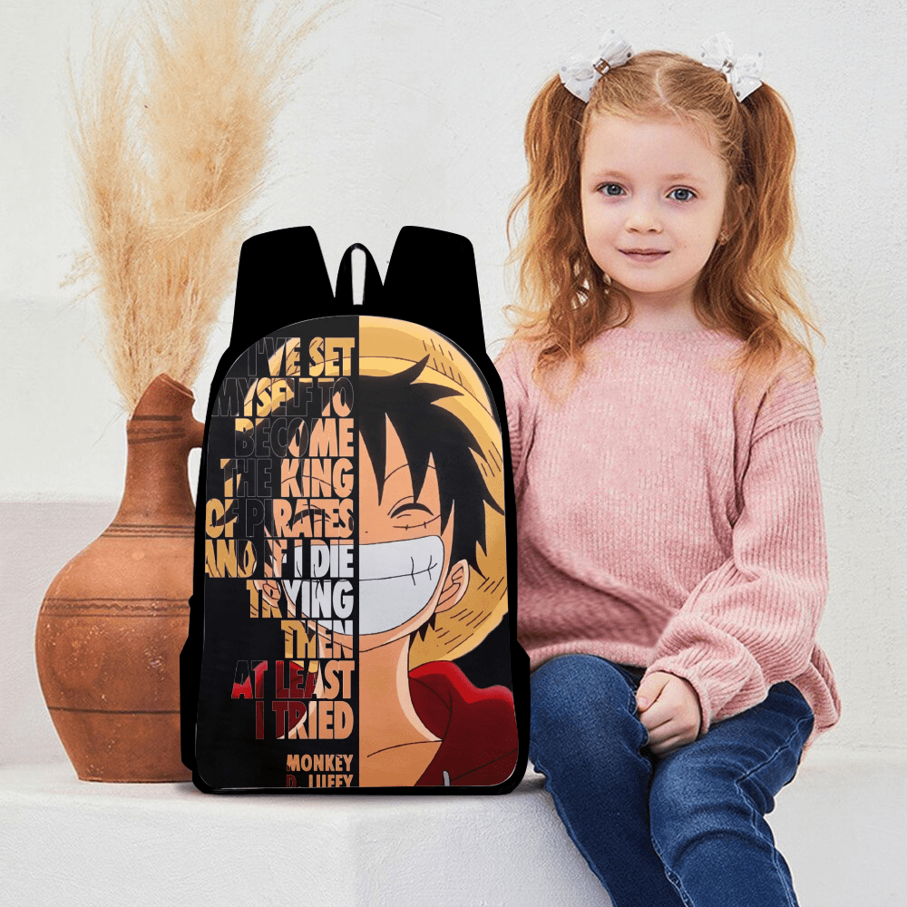 MAKIVI Luffy Anime Backpack Set With Lunch Box And Pencil Case - Perfect  For Fans Of The Iconic Anime Series 01