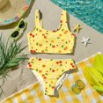 thumbnail image 6 of CCRFTGI Girls Swimsuit Size 7-8 2 Piece Set Swim Vacation Bikini Set Beach Holiday Bathing Suits Cute Summer Fruit Print Girls Clothes Swim Suit Kids Bikini Swimwear Yellow 7-8 Years, 6 of 9
