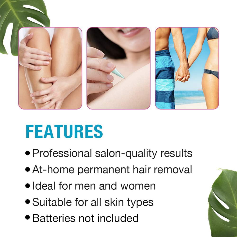 Clean and Easy Non-Laser Personal Electrolysis Facial Hair Removal Device for Flawless Face & Body