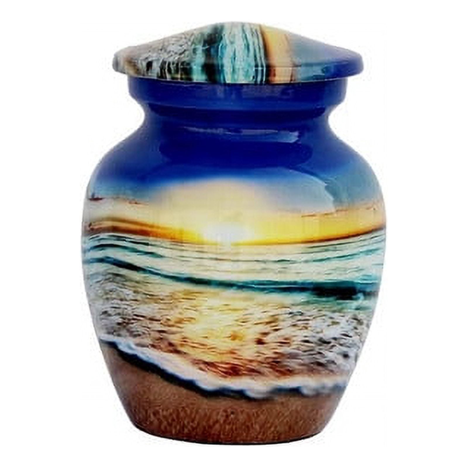 SHREYAS Aluminium RAINBOW Medium Size Cremation URNs Keepsake Vase of Human & Pet Ashes