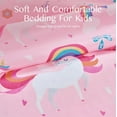 thumbnail image 5 of Joyfy Kids Twin Sheet Set 3pcs Unicorn Pink Bedding Set with Flat Sheet, Fitted Bed Sheet & Pillowcases, 5 of 8