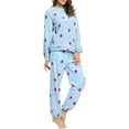 thumbnail image 4 of Unique Bargains Women's Winter Loungewear Sleepwear Flannel Pajama Set, 4 of 4