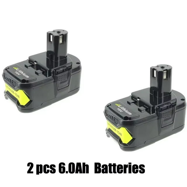 2 Pcs Batterie Li-ion 6000mAh 18V Grande Capacité pour Outils RYOBI One+ - Compatible avec Séries P108/P104/P107/RB18L20