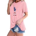 thumbnail image 2 of Tops Cortos para Mujeres Bandera de Moda Impresa Cuello Redondo, Camiseta de Manga 3/4 para Uso Diario, Casero Y Cómodo, 2 of 4