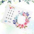 thumbnail image 4 of EeaseCA 1pc Photography Blanket Flower Pattern Baby Newborn Milestone Months Blanket, 4 of 7