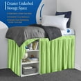 thumbnail image 3 of 32 Inch Drop Twin XL Dorm Bed Skirt Sage Ruffled Pattern Microfiber Made, 3 of 7
