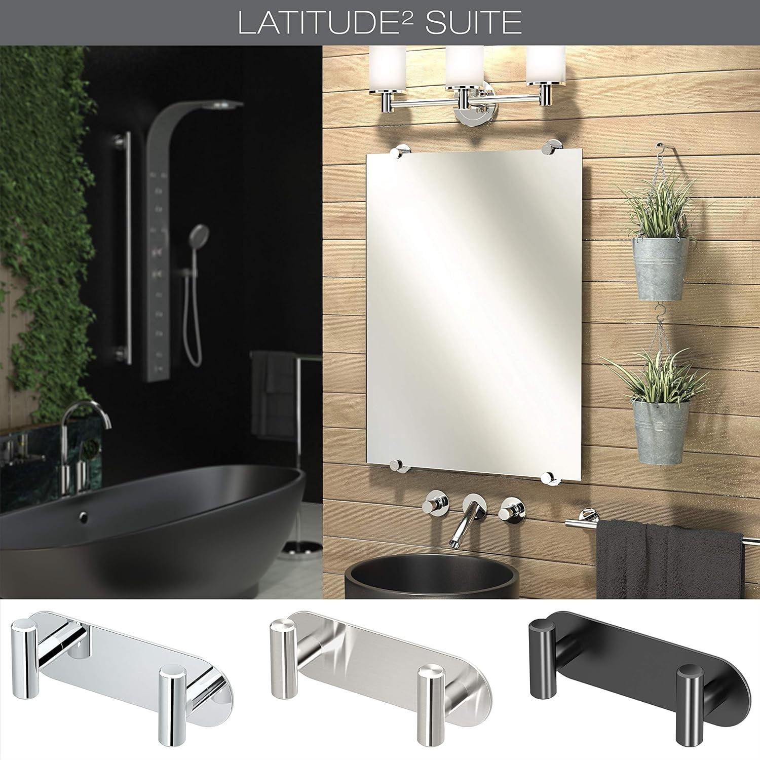 Gatco 1291 Latitude II All Modern Décor Double Robe Hook, Chrome