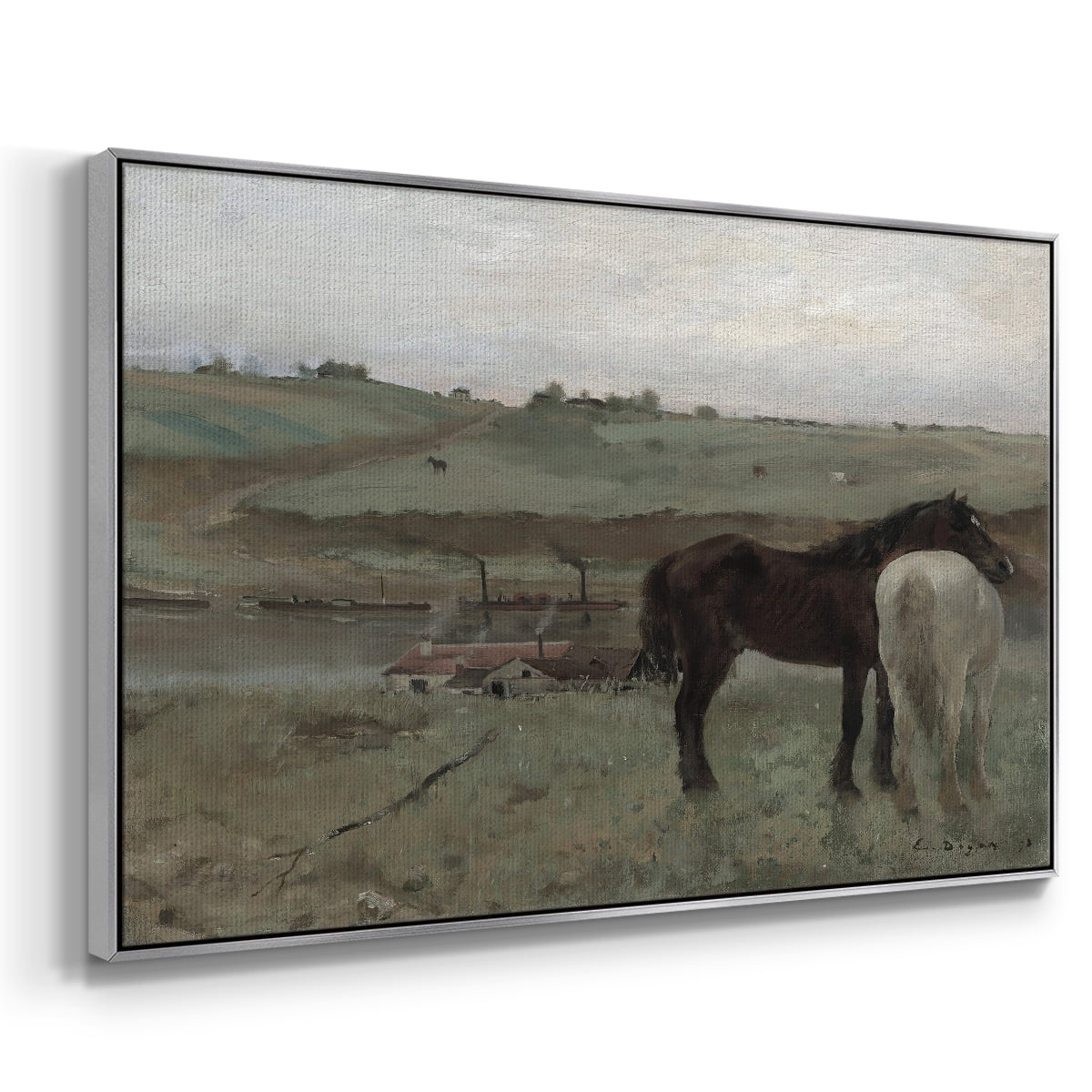 Vintage Animal Print-XXI By Wexford Home Framed in Silver Wood Gallery Wrapped Canvas 27 in. x 41 in.