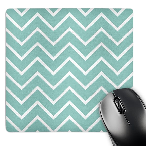 3dRose, Mint and White Chevron Stripes, MousePad