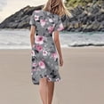 thumbnail image 4 of ClodeEU Womens Summe Ruffle Sleeve V Neck Flowy Dress,Boho Flared Trendy Midi Dress Gray,Womens Plus S, 4 of 6