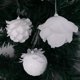 thumbnail image 4 of 9/3x Adornos para árbol de Navidad Bolas de espuma con forma de pétalos de purpurina blanca Bolas de nieve Flores de espuma brillantes Decoraciones colgantes para árbol, 4 of 5