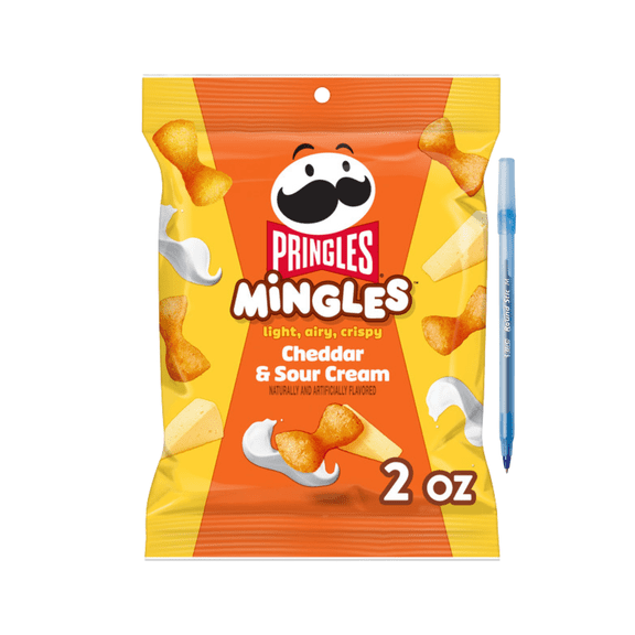 Mingles Cheddar & Sour Cream Puffed Snacks, 2 oz