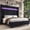 Black, variant on VanAcc Queen Bed Frame with LED Lights Charging Station, Corduroy Upholstered Platform Bed Frame with 60" Tall Wingback Headboard/White