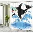 thumbnail image 5 of Ambesonne Funny Shower Curtain, Whale with Sunglasses, 69"Wx84"L, Black Blue, 5 of 5