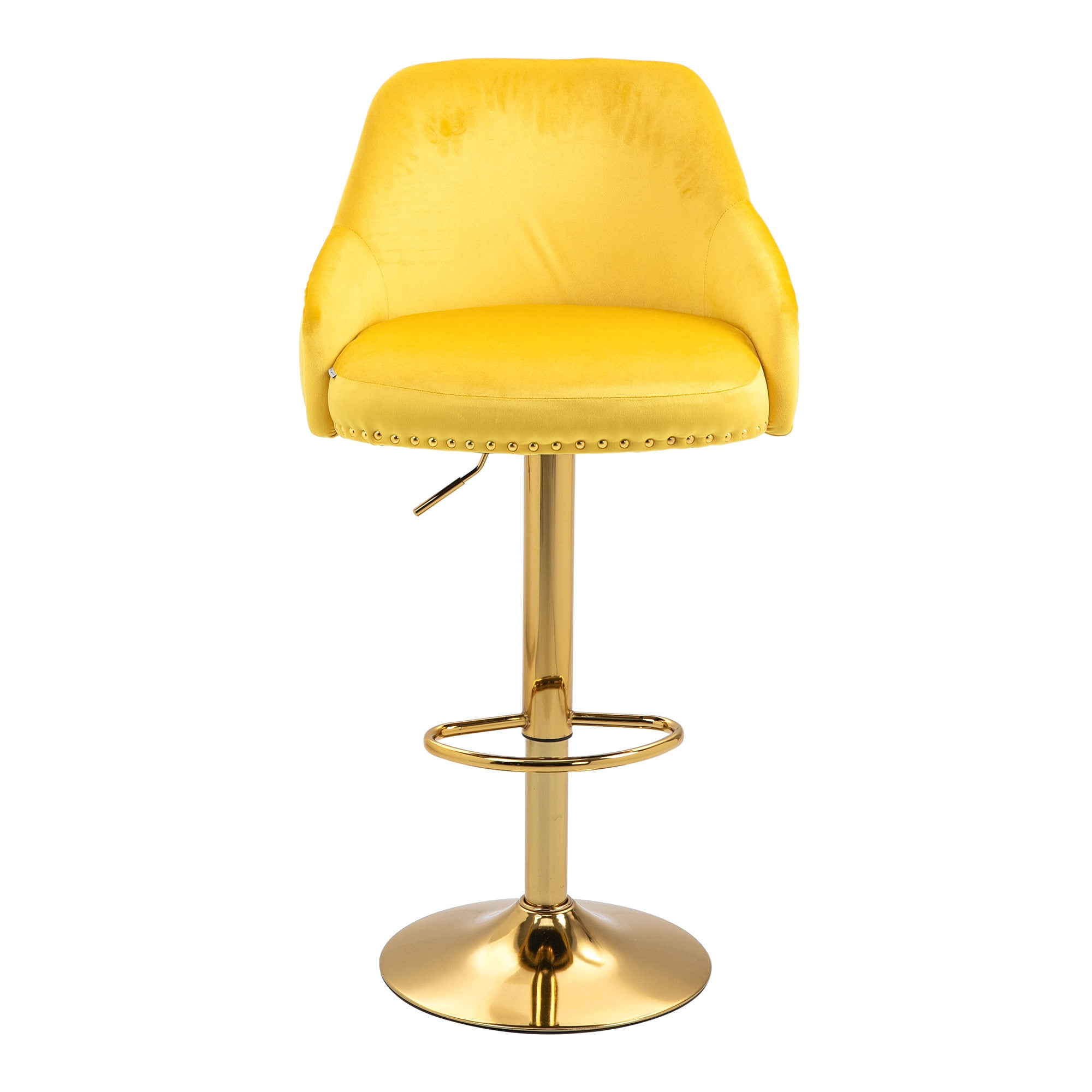 Kitchen High Bar Chairs Velvet Bar Stool Chair with Rivets Detailing