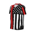 thumbnail image 2 of Rocae Firefighters USA Flag for Breathable Men's Baseball T-Shirt Fashionable Casual Baseball Jersey, Moisture-wicking Sportswear X-Large, 2 of 9