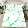 thumbnail image 2 of Manfei Aesthetic Marble Full Size Sheets,Modern Fluid Art Bed Sheets,Green White Sheet Sets For Adult,Breathable Bedroom Decor,4 Pieces, 2 of 7