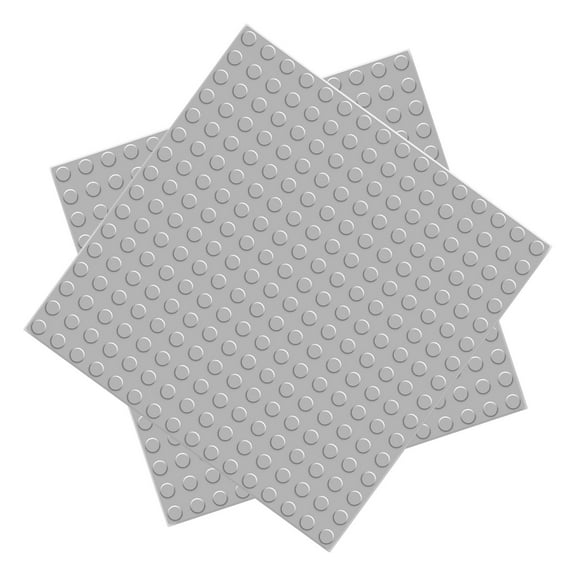 BOROLA Classic Large-sized Bricks Baseplates 10" x 10", Multi-Color Building Brick Base Plate Compatible with most Major Brands Perfect for Creative Play(2PCS,Gray)