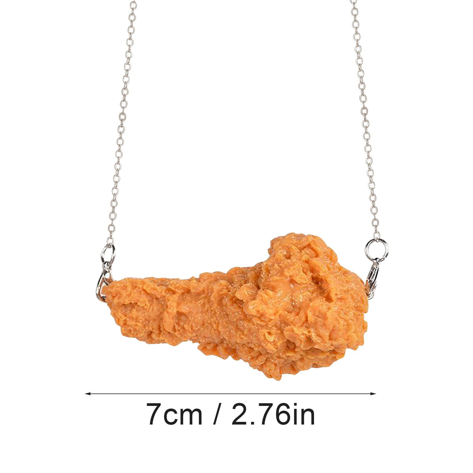 Simulation Fried Chicken Pendant Necklace Lovely Funny handmade Imitation Food Chicken Legs Wings Necklace Keychain Resin Creative Barbecue Necklac CILENON Pvc Simulation Fried Chickens Pendant Necklace Funny