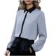 thumbnail image 1 of Tops de Manga Larga de las Mujeres Botón Casual Patchwork Up Turndown Collar Blusa Top de Moda de las Mujeres Tops de Manga Larga, 1 of 7
