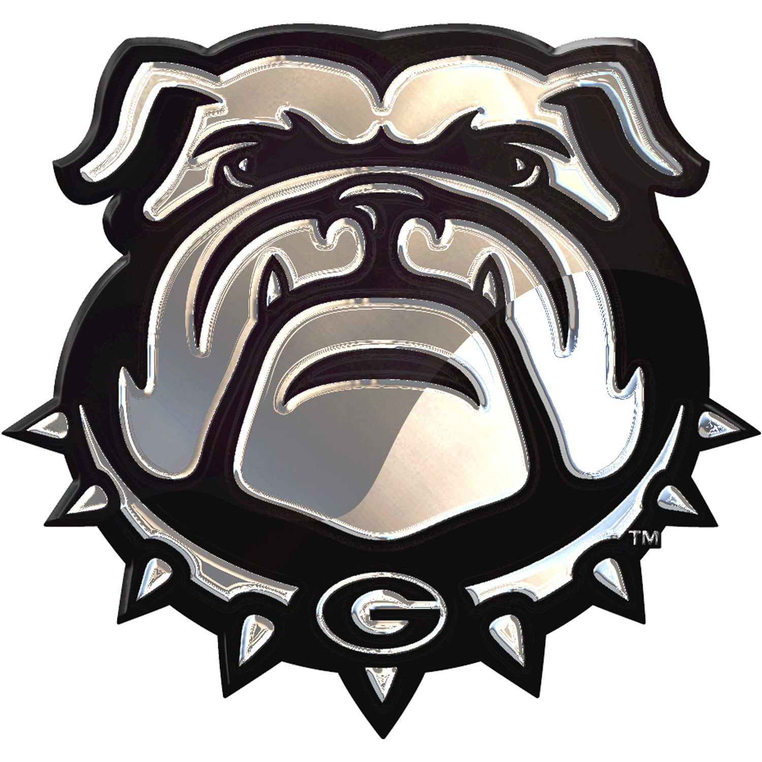 Georgia Bulldogs 6x6 Chrome Silver Auto Decal NCAA Car Emblem Sticker NEW 