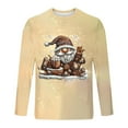 thumbnail image 4 of Yusimy Men's Christmas Print Long Sleeve T-Shirt Round Neck Pullover Casual Festive Holiday Seasonal Style, 4 of 5