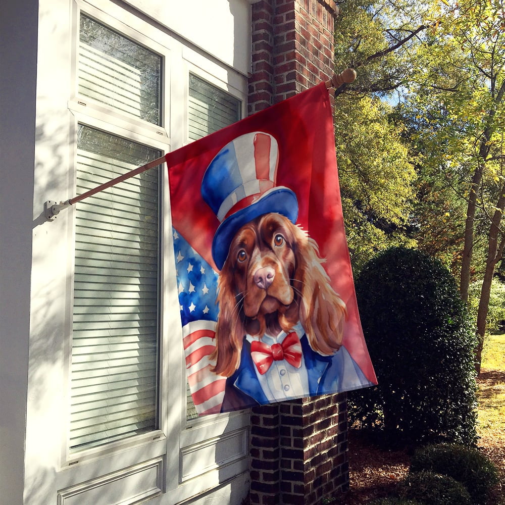 Sussex Spaniel Patriotic American House Flag 28 in x 40 in