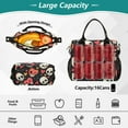 thumbnail image 4 of Ckdifva Cartoon Skulls Hearts Cooler Bag Cooler Cooling Tote Lunch Bag Lunch Box Front Pocket with Shoulder Strap, 4 of 6