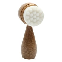 WXLCISI Double Facial Cleansing Brush Manual Face Wash Brush | Soft Dry Face Brush 3D Stand Vertical Facial Brush Scrubber For Sensitive