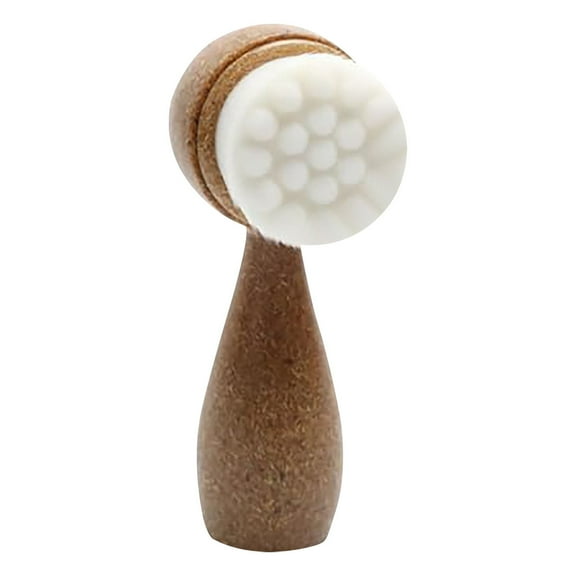 WXLCISI Double Facial Cleansing Brush Manual Face Wash Brush | Soft Dry Face Brush 3D Stand Vertical Facial Brush Scrubber For Sensitive