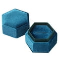 thumbnail image 2 of QIQUWOHUL Gorgeous Antique Jewelry Ring Box Velvet Ring Box Hexagon Single Ring Box Premium Vintage Double Ring Holder For Proposal Engagement Wedding Photoshoots, 2 of 6