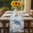 thumbnail image 5 of Ocean Turtles Table Runner Blue Yellow Sea Star Shell Coral Yellow Blue Stripes Table Runners Dresser Scarves Holiday Kitchen Dining Table Decoration for Home Party Indoor 13x70 Inch, 5 of 9