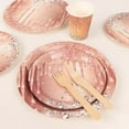 thumbnail image 4 of Efavormart 72 Pcs Rose Gold Disposable Party Supplies Kit With Diamonds Glitter Drip Pattern, Paper Plates Cups Tableware Combo Pack, 4 of 10