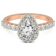thumbnail image 3 of Pear Shape 3 Carat IGI Certified Lab Grown Diamond Ring | 14K Rose Gold | Vionna Round Halo Lab Diamond Engagement Ring | FG-VS1-VS2 Quality Friendly Diamonds, 3 of 5
