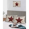 thumbnail image 4 of Texas Star Vintage Queen Pillow Cases Set of 2 - Microfiber Bed Throw Pillow Covers, Red Retro Berry Wooden Decorative Lumbar Pillow Cover with Envelope Closure for Sofa/Travel 20"x30", 4 of 6