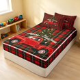 thumbnail image 3 of Erosebridal Christmas Truck Zipper Full Size Comforter Sets with Fitted Sheet and 2 Pillowcases, Plaid Zipper Bedding Set, Plaid Christmas Truck, Xmas Reversible, 3 of 7